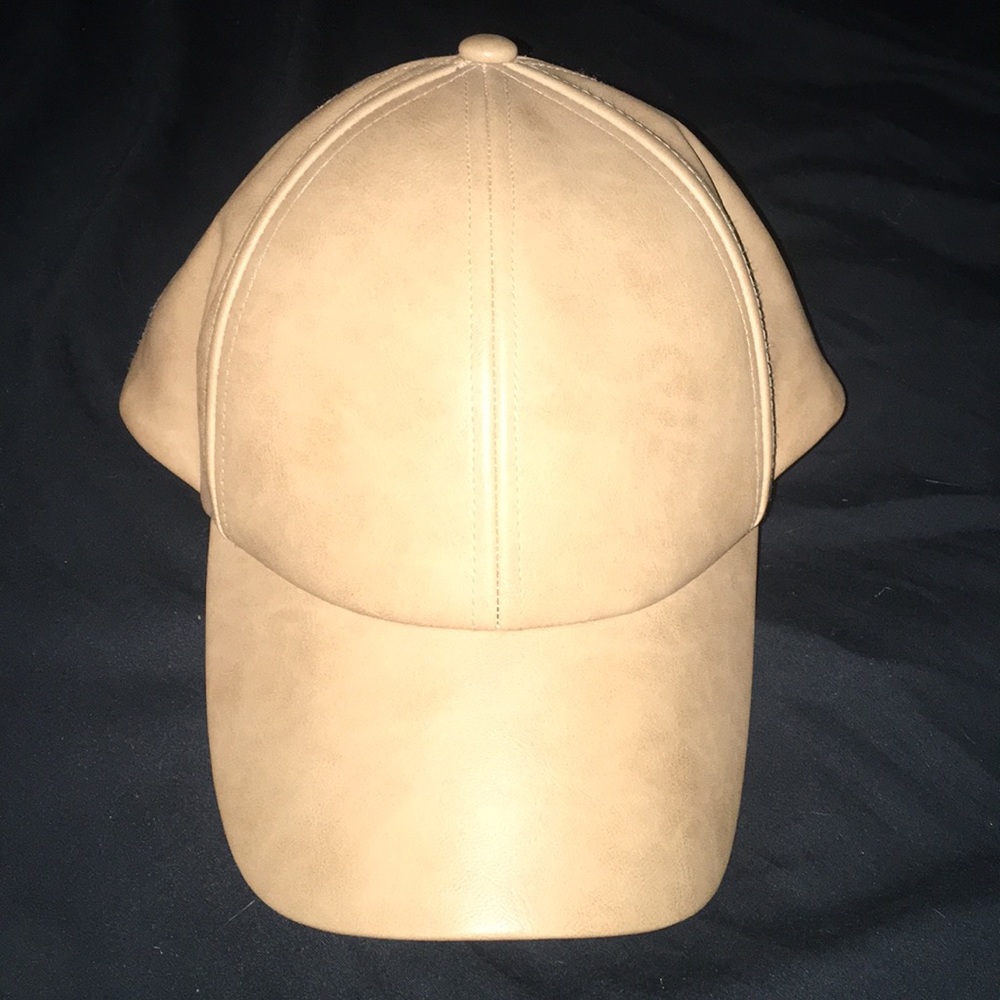 faux leather baseball hat